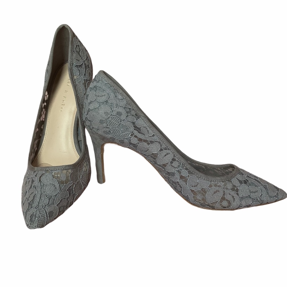Kelly & Katie Grey Lace Astivia Pumps